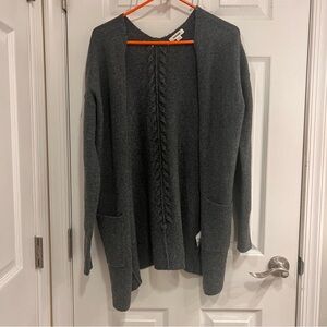 Garage Charcoal Open-Front Cardigan‎